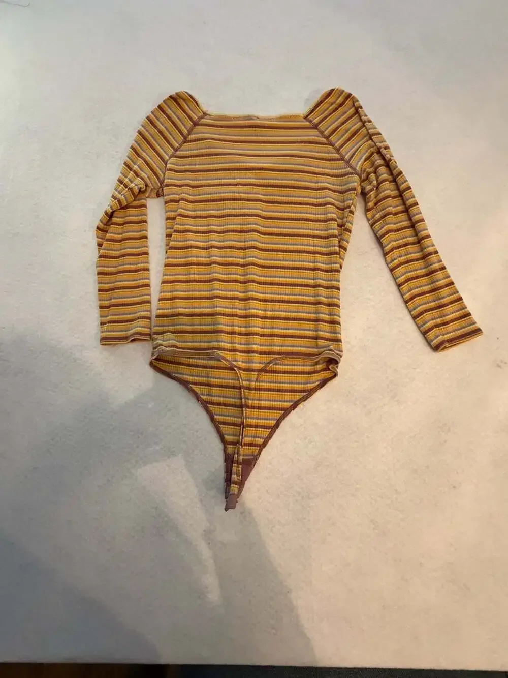 Free People Intimately Put A Stripe On It Ribbed Long Sleeve Bodysuit - Picture 2 of 3